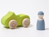 Kleines Cabrio Spielzeugauto aus Lindenholz, grün lasiert 2