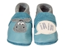 Baby und Kinder Hausschuhe Krabbelschuhe Ecopell Leder Esel blau 1