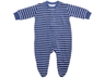 Baby und Kinder Schlafanzug Bio-Baumwolle Frottee marine-weiß gestreift 1