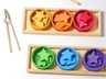 Sortierspiel Regenbogenschälchen aus Holz, 28-teilig, bunt lasiert 2