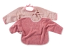Lätzchen mit Ärmeln und Bindebändern Bio Baumwolle 2er Set rosa 1
