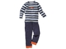 Kinder Schlafanzug 2-teilig Bio-Baumwolle blau-grau-weiß 1