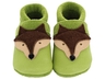 Baby und Kinder Hausschuhe Krabbelschuhe Ecopell Leder Fuchs hellgrün 1