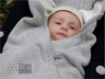 Einschlagdecke Babyschale Bio-Baumwolle grey melange 3