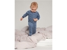 Baby und Kinder Schlafanzug Bio-Baumwolle Frottee marine-weiß gestreift 3