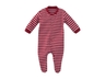 Baby und Kinder Schlafanzug Bio-Baumwolle mit Füßchen rot-weiß gestreift 1
