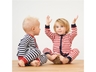 Baby und Kinder Schlafanzug Bio-Baumwolle rot-weiß gestreift 3