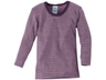 Kinder Hemd Langarm Baumwolle-Wolle-Seide rosa-pflaume-geringelt 1
