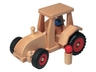 Großer lenkbarer Holz Traktor aus massivem Buchenholz 1