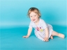 Baby und Kinder Kleid hellblau-gestreift 3