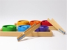 Sortierspiel Regenbogenschälchen aus Holz, 28-teilig, bunt lasiert 3