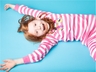 Kinder Schlafanzug Retro pink-gestreift 2