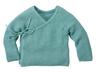 Baby und Kinder Jacke zum Wickeln Strick-Qualität Bio-Baumwolle petrol 1
