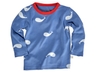 Kinder Langarmshirt Bio-Baumwolle Wal blau 1