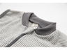 Baby und Kinder Schlafanzug Wolle Seide grau-geringelt 3