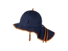 Baby und Kinder Sonnenschutz Mütze mit Bindebändern UV 50 indigo karamell 1