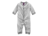 Baby und Kinder Schlafanzug Bio-Baumwolle grau-weiß gestreift 1