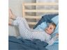 Baby und Kinder Schlafanzug Bio-Baumwolle grau-weiß gestreift 2