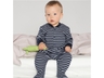 Baby und Kinder Schlafanzug Bio-Baumwolle mit Füßchen marine-weiß gestreift 2