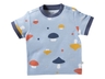 Baby T-Shirt Bio-Baumwolle Pilzparty blau 1