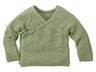 Baby und Kinder Jacke zum Wickeln Strick-Qualität Bio-Baumwolle matcha 1