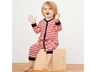Baby und Kinder Schlafanzug Bio-Baumwolle rot-weiß gestreift 2