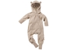 Baby Overall mit Kapuze Strick-Qualität Bio-Baumwolle beige melange 1