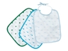 Lätzchen mit Bindebändern Bio Baumwolle 3er-Set grün-petrol-blau 1