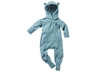 Baby Overall mit Kapuze Strick-Qualität Bio-Baumwolle blau  1