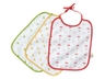 Lätzchen mit Bindebändern Bio Baumwolle 3er-Set rot-gelb-grün 1