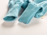 Baby Overall mit Kapuze Strick-Qualität Bio-Baumwolle blau  2