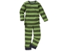 Kinder Schlafanzug 2-teilig Bio-Baumwolle Blockstreifen Grün 1