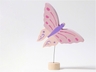 Rosa Schmetterling Steckfigur aus Lindenholz, bunt lasiert 2