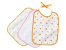 Lätzchen mit Bindebändern Bio Baumwolle 3er-Set orange-pink-gelb 1