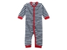 Baby und Kinder Schlafanzug Bio-Baumwolle blau-weiß gestreift 1