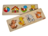 Steckpuzzle Spielzeug und Tiere aus Holz 2er Set 1