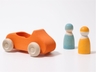 Großes Cabrio Spielzeugauto aus Lindenholz, orange lasiert 2