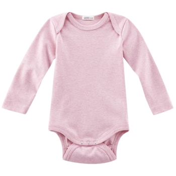 Baby Body Langarm Bio-Baumwolle rosa-melange