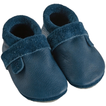 Baby und Kinder Hausschuhe Krabbelschuhe Ecopell Leder dunkelblau