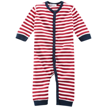 Baby und Kinder Schlafanzug Bio-Baumwolle rot-weiß gestreift