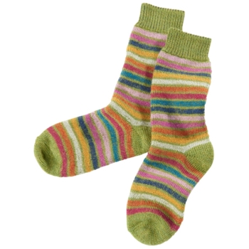 Kinder Socken Bio-Schurwolle Rainbow maigrün