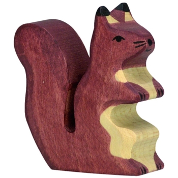 Holzfigur "Eichhörnchen, braun" Wald und Wiese  