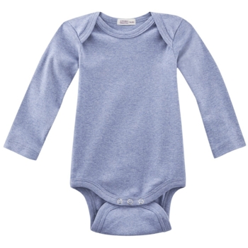Baby Body Langarm Bio-Baumwolle blau-melange