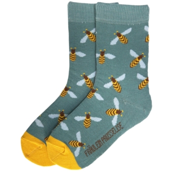 Kinder Socken Bienen blaugrün