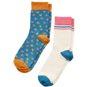 Kinder Socken 2er- Pack blue und flowers