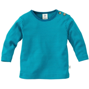 Baby und Kinder Langarmshirt blau-grün-geringelt