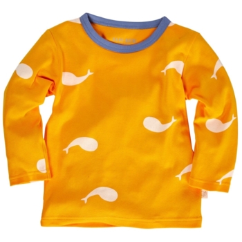 Kinder Langarmshirt Bio-Baumwolle Wal orange