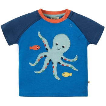 Baby und Kinder T-Shirt Oktopus blau