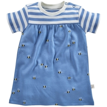 Baby Kleid Kurzarm Bio-Baumwolle Biene blau