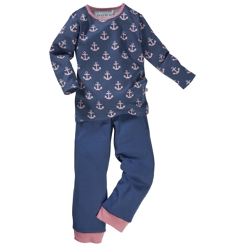 Kinder Schlafanzug 2-teilig Bio-Baumwolle Anker